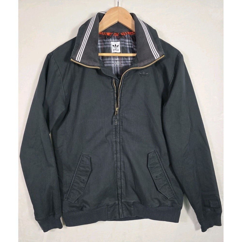 Adidas Originals Black Zip Up Jacket Mens Small Bomber Casual Coat